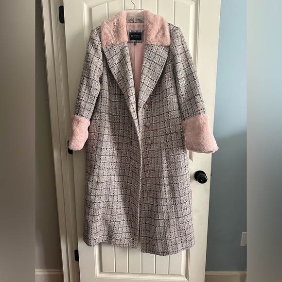 ELOQUII pink tweed coat - Picture 4 of 5
